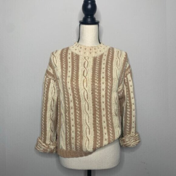 Esprit Vintage Oversized Cowl Neck Chunky Cable Knit Sweater - Picture 13 of 14